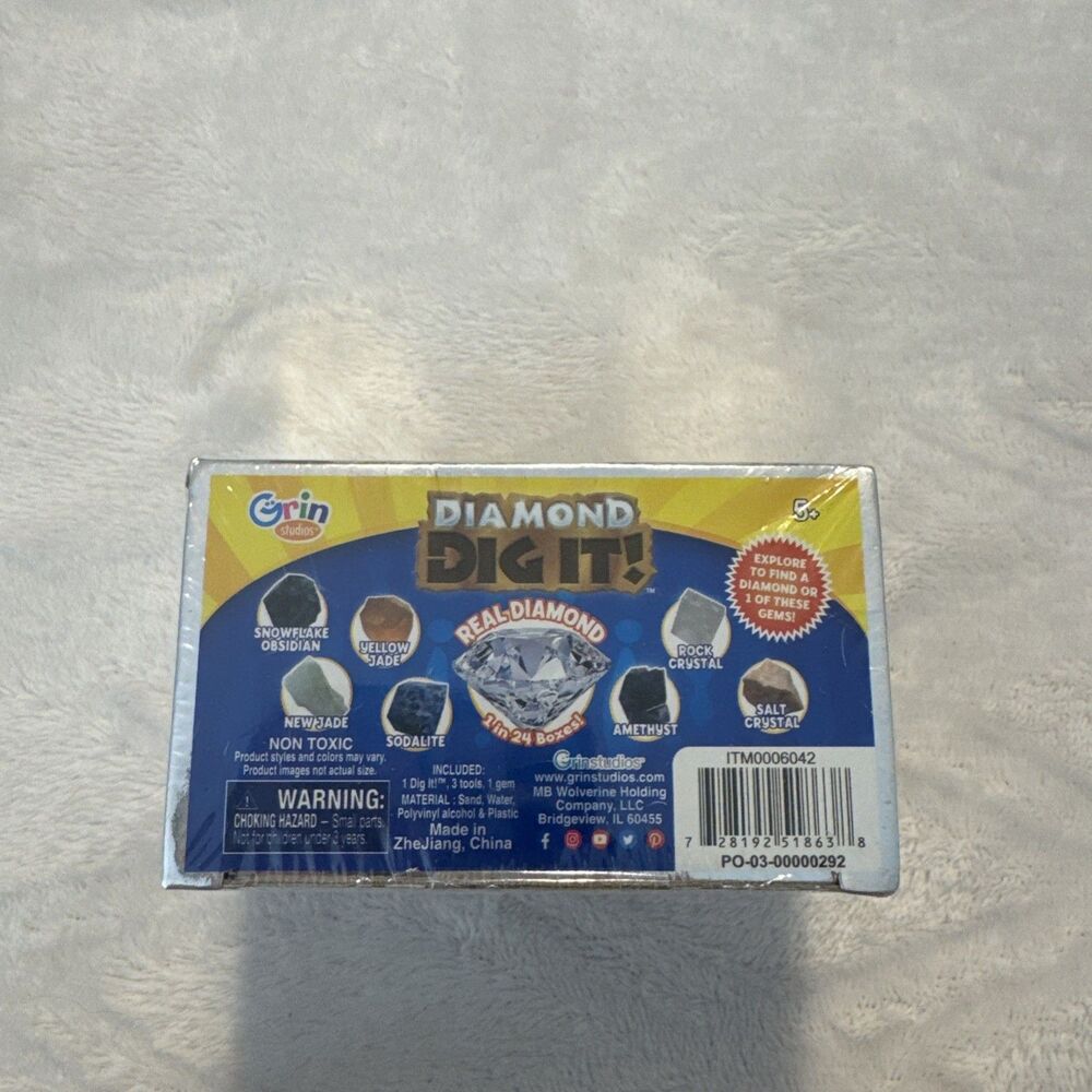 NEW!! Super Diamond Dig it! Real Diamond in 1 in 24 Boxes SEALED!! Toy Kids Mine